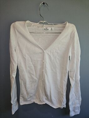 Hollister Cream Button-Up Cardigan Sweater